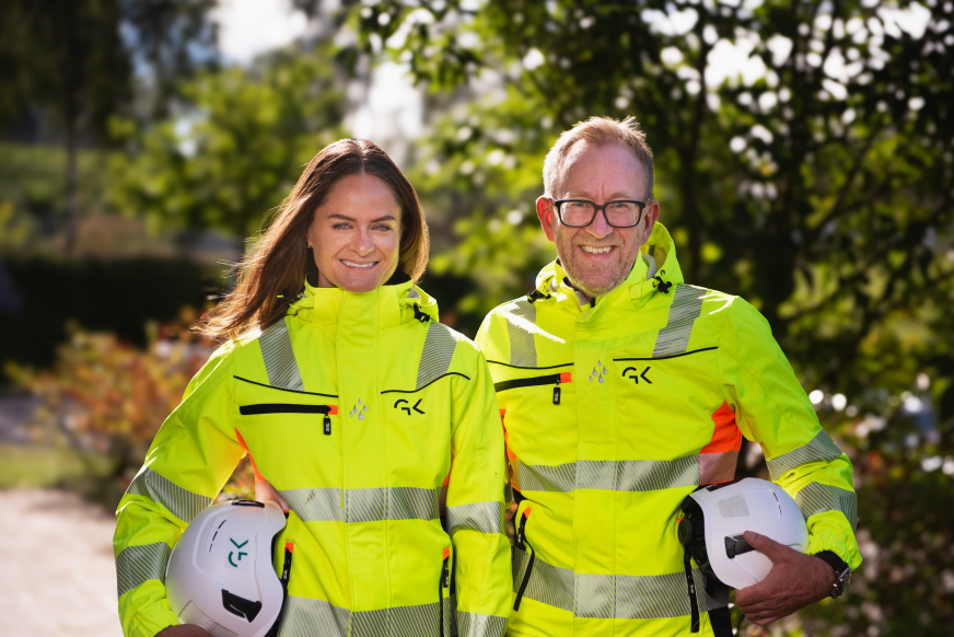 Martine Drevvatne HSE-chef, och Kim Robert Lisø, koncernchef på GK.