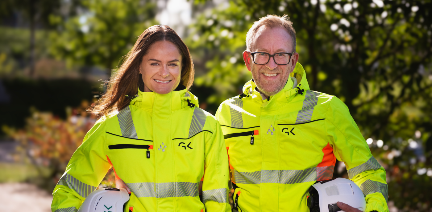 Martine Drevvatne HSE-chef, och Kim Robert Lisø, koncernchef på GK.